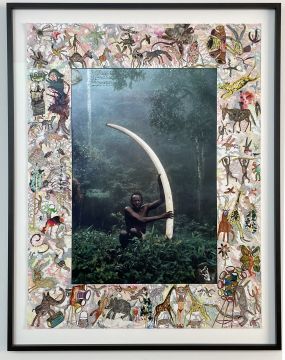Peter Beard: Elui with World Record Cow Elephant Tusk, 47 lbs., Marsabit Forest, Kenya – Christophe Guye Galerie
