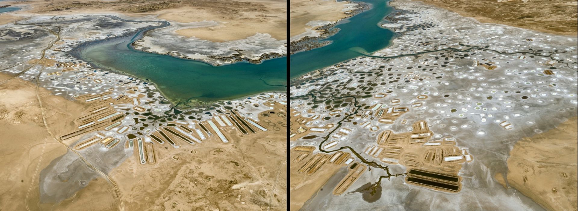 Edward BURTYNSKY (*1955, Canada): Salt Ponds #2 A & B, Near Fatik, Senegal – Christophe Guye Galerie