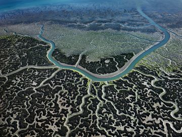 Edward BURTYNSKY (*1955, Canada): Bay of Cádiz, Spain – Christophe Guye Galerie