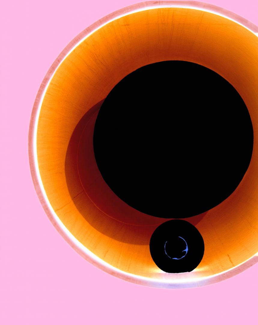 Christophe Guye Galerie Ola Kolehmainen Suprematism Nr114 Black Circles And Orange Circle With Pink